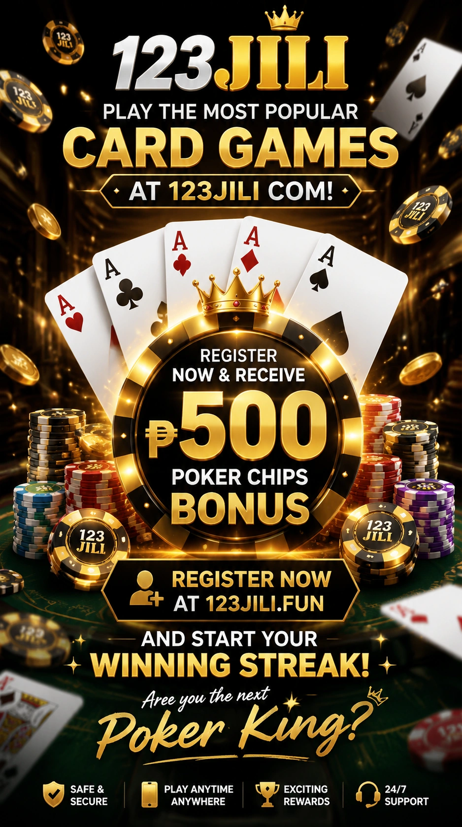 Cash game poker chips and table action