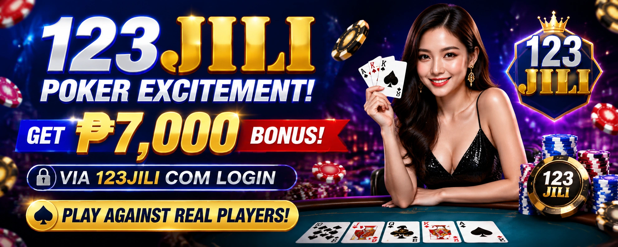 Philippines poker lobby with cards and chips